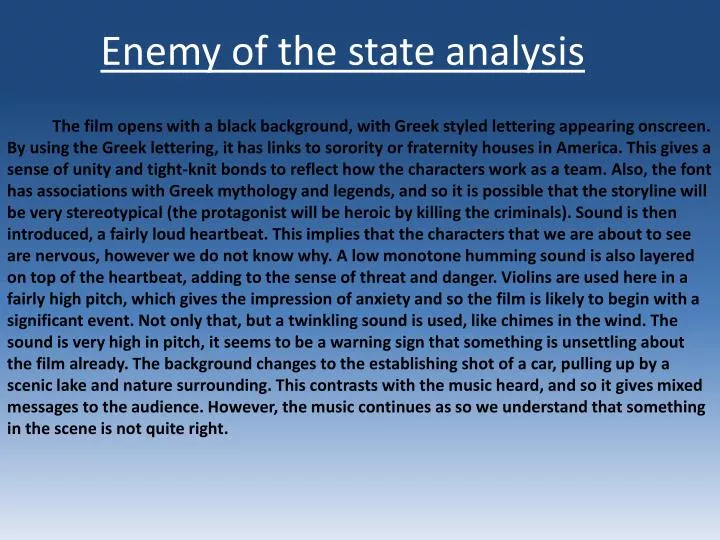 enemy of the state analysis