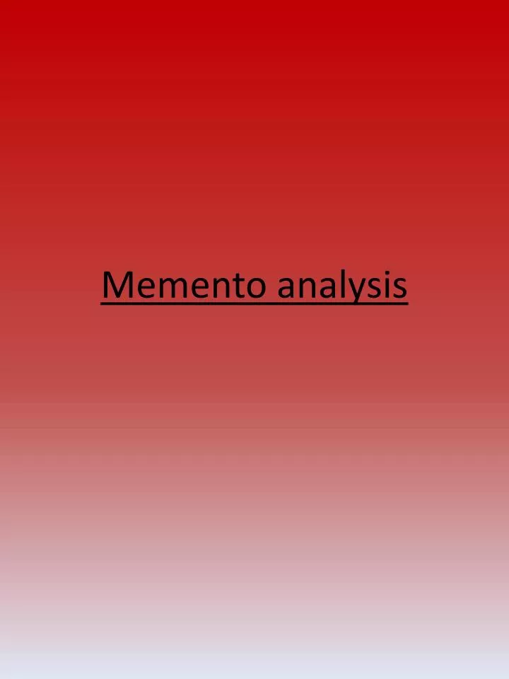 memento analysis