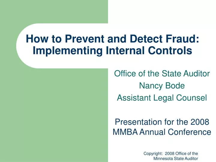 how to prevent and detect fraud implementing internal controls
