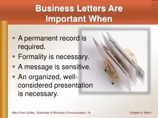 Business Letters Are Important When