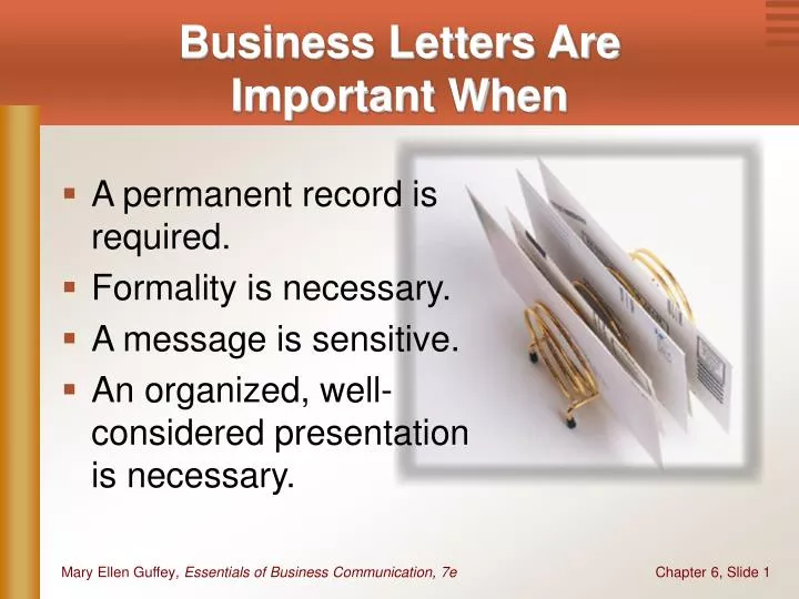 business letters are important when
