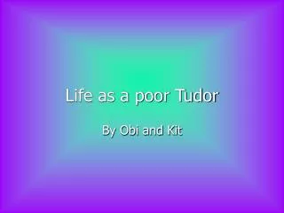 Life as a poor Tudor