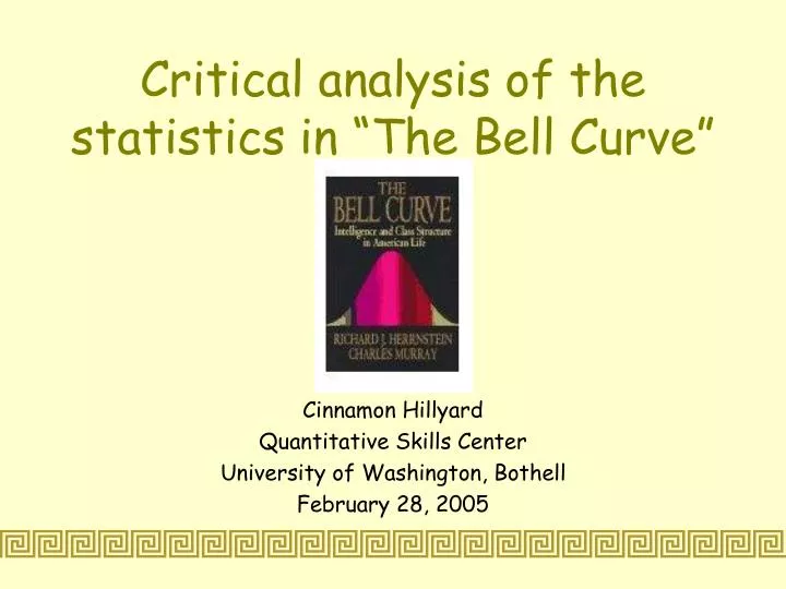 critical analysis of the statistics in the bell curve