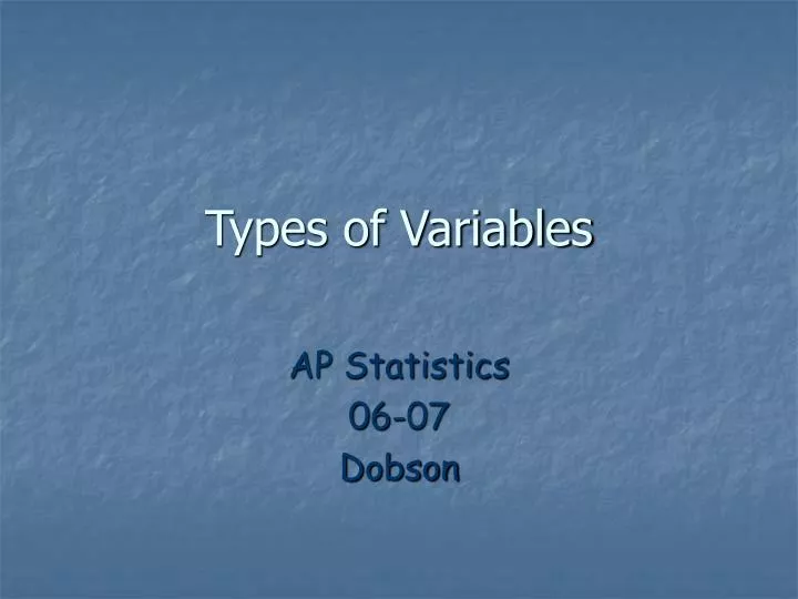 types of variables