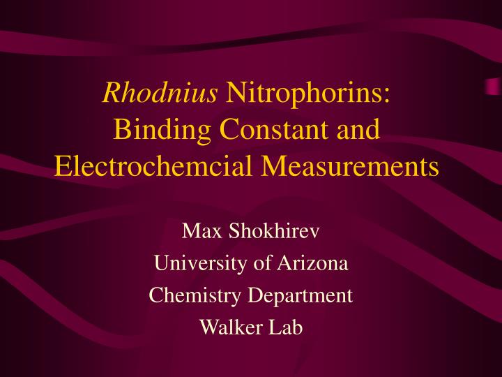 rhodnius nitrophorins binding constant and electrochemcial measurements