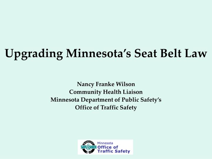 upgrading minnesota s seat belt law
