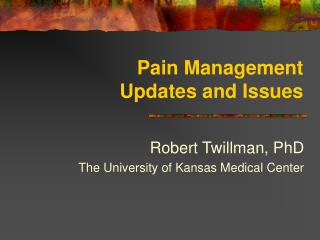 Pain Management Updates and Issues