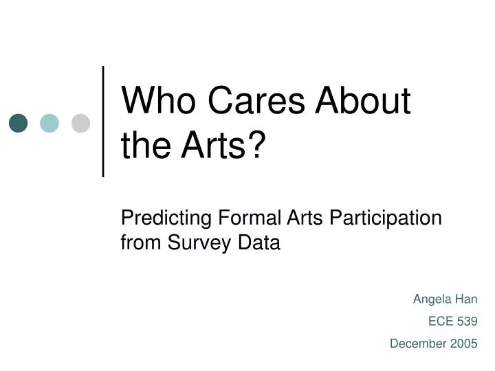 who cares about the arts