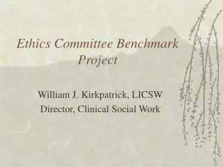 Ethics Committee Benchmark Project