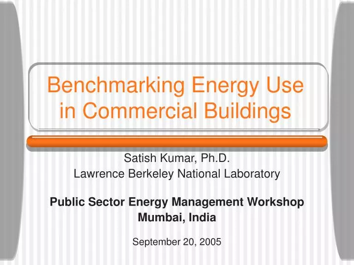 benchmarking energy use in commercial buildings