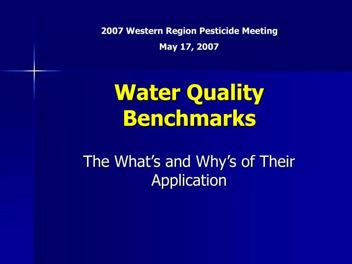 water quality benchmarks