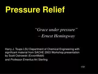 Pressure Relief
