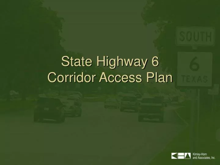 state highway 6 corridor access plan