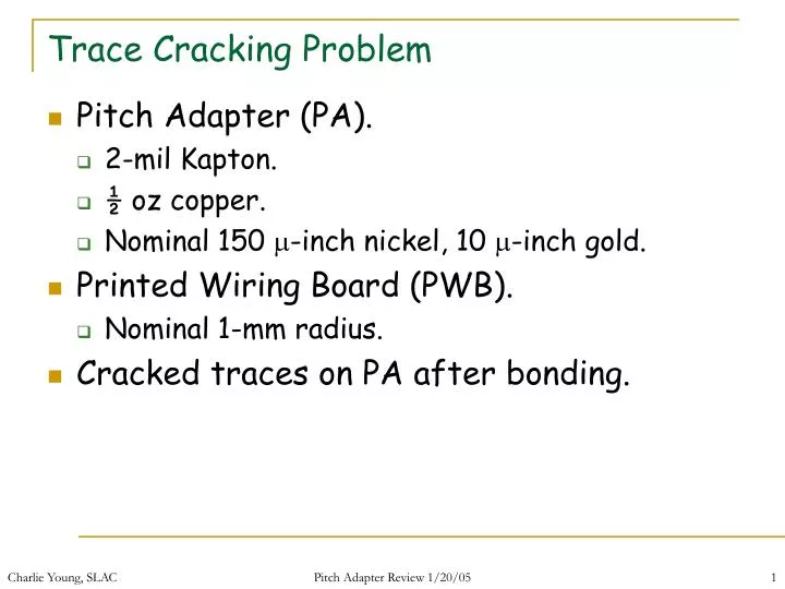 trace cracking problem