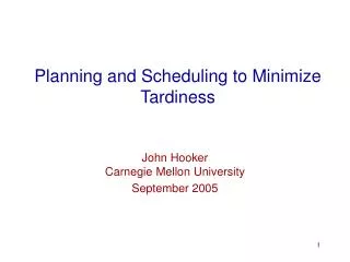 Planning and Scheduling to Minimize Tardiness