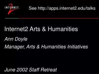 Internet2 Arts &amp; Humanities