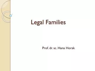Legal Families