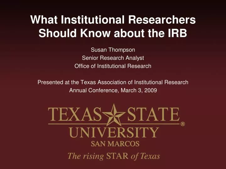 what institutional researchers should know about the irb