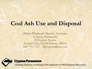 Coal Ash Use and Disposal