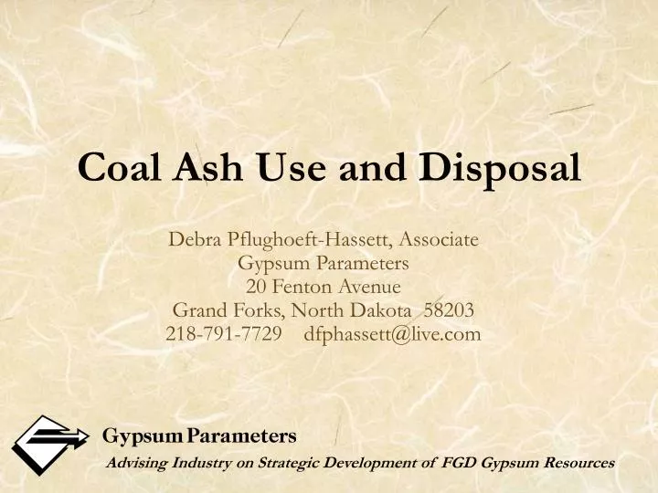 coal ash use and disposal