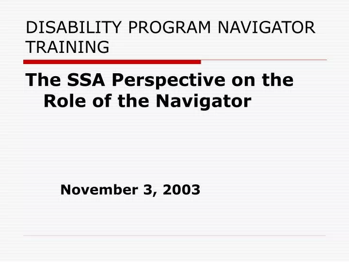disability program navigator training