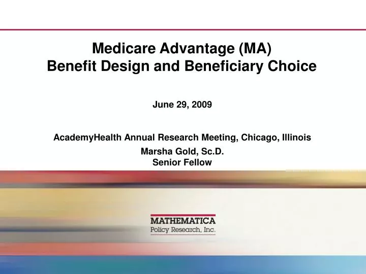 medicare advantage ma benefit design and beneficiary choice