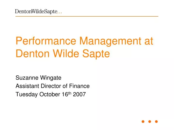 performance management at denton wilde sapte