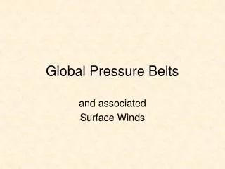 Global Pressure Belts