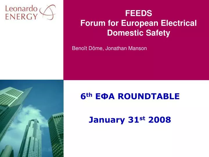 feeds forum for european electrical domestic safety