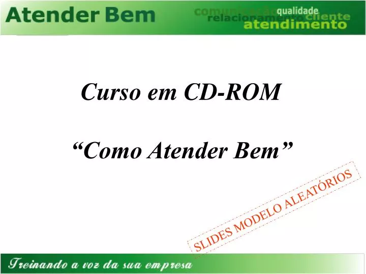 curso em cd rom como atender bem