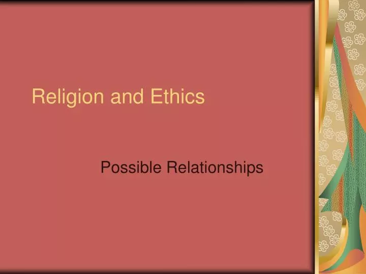 religion and ethics