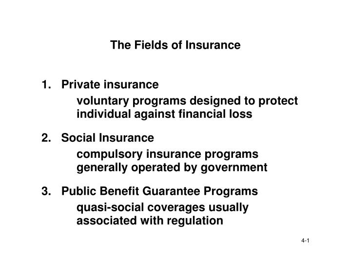 the fields of insurance