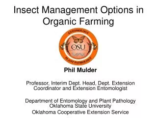 Insect Management Options in Organic Farming
