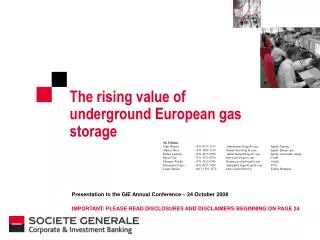 The rising value of underground European gas storage