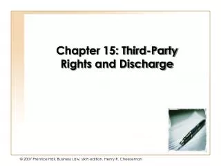 Chapter 15: Third-Party Rights and Discharge