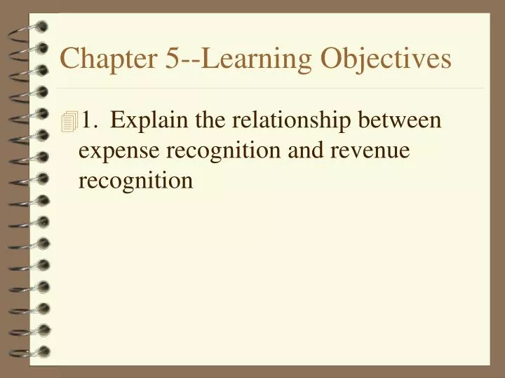 chapter 5 learning objectives