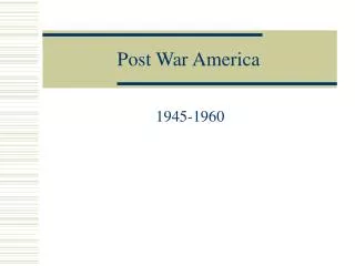 Post War America