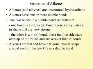 Structure of Alkenes