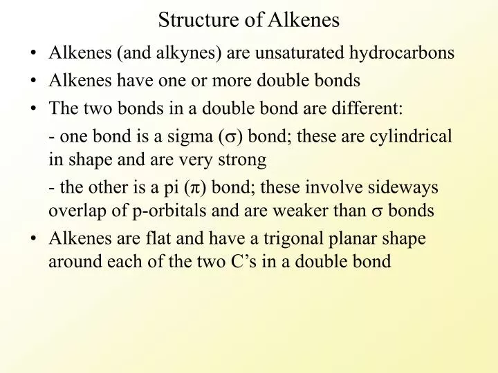 structure of alkenes