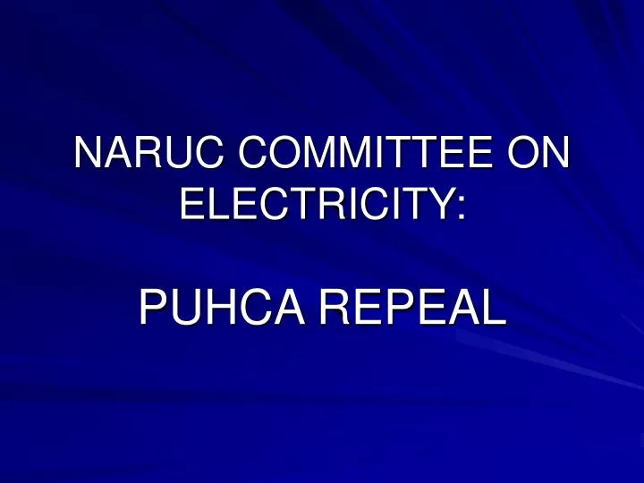 naruc committee on electricity