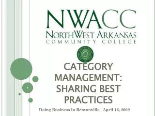 CATEGORY MANAGEMENT: SHARING BEST PRACTICES