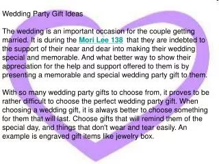 Wedding Party Gift Ideas
