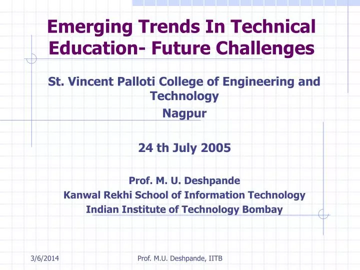 emerging trends in technical education future challenges