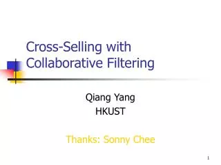 Cross-Selling with Collaborative Filtering