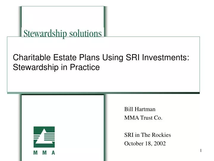 charitable estate plans using sri investments stewardship in practice
