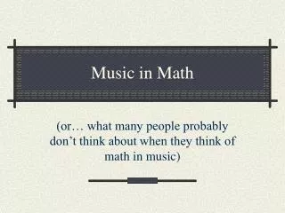 Music in Math