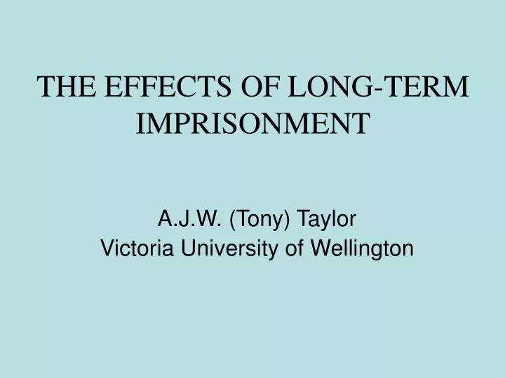 the effects of long term imprisonment