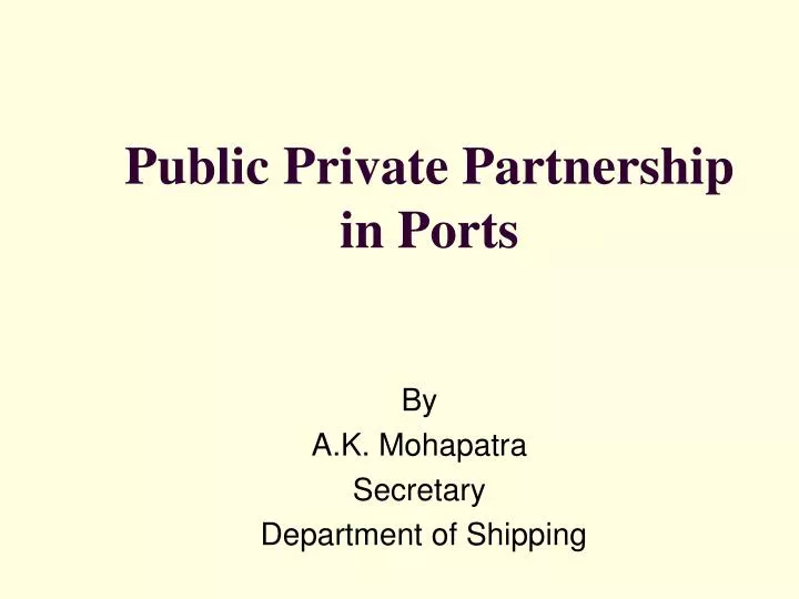 public private partnership in ports