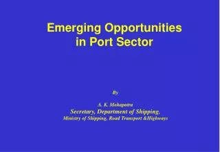 Emerging Opportunities in Port Sector