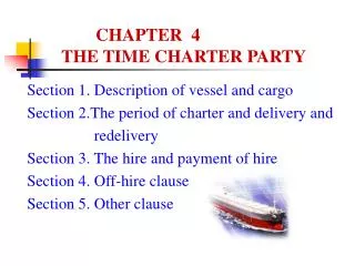 CHAPTER 4 THE TIME CHARTER PARTY